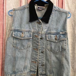 Jean Billblass Vest, with velvet collar!